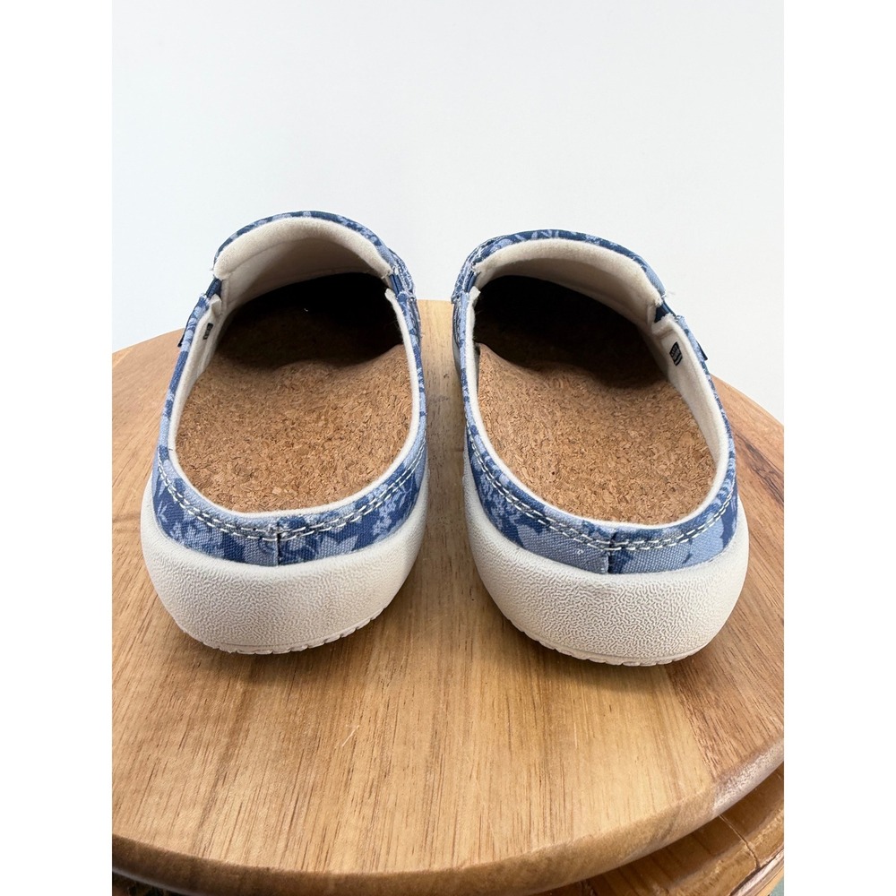 Spenco Siesta Floral Canvas Mules Blue Flower Orthotic Shoes Womens 7.5 B - Picture 2 of 12